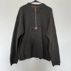Vintage 90’s REI Designer Wool Knitted 1/4 Zip Hiking‎ Sweater Size Large